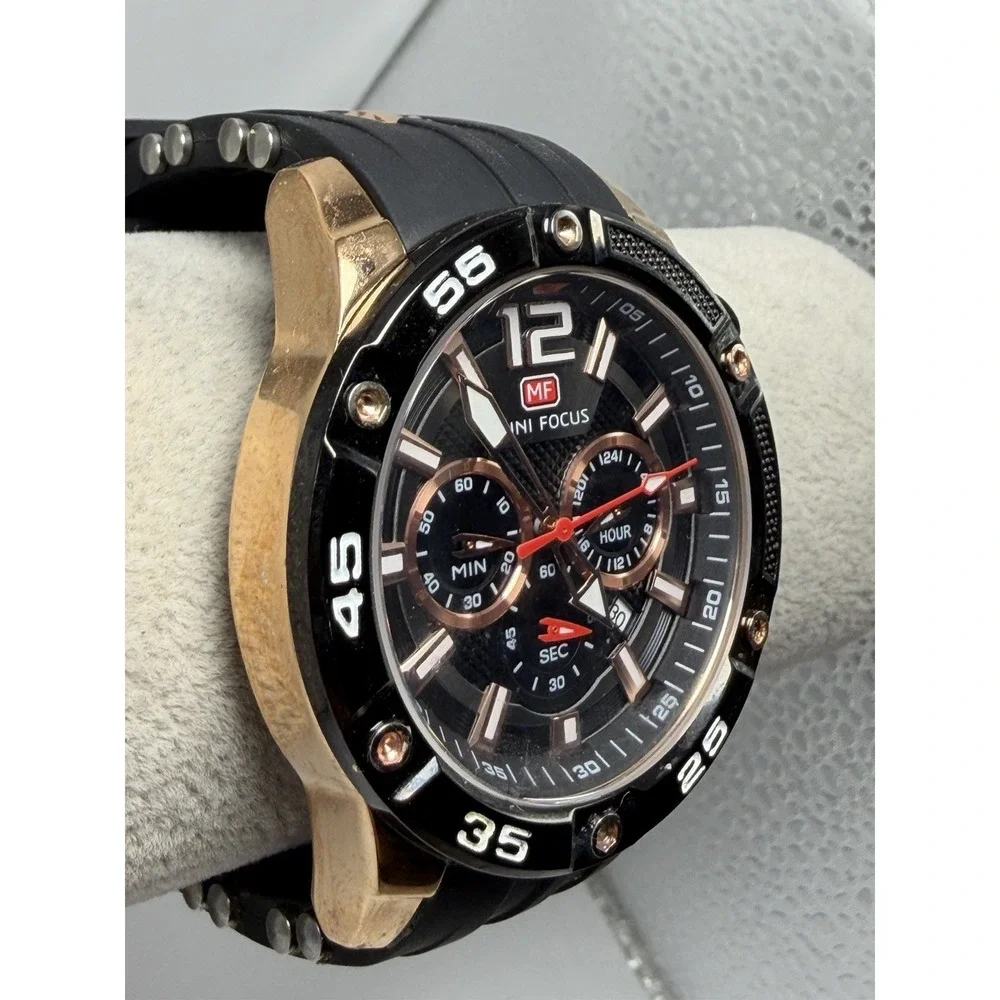 Mini Focus MF0349G New Battery Mens Chronograph Watch 50MM 8.5